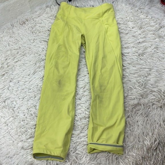 Lululemon Time To Sweat Crop 23" Lemon Vibe - Picture 1 of 6